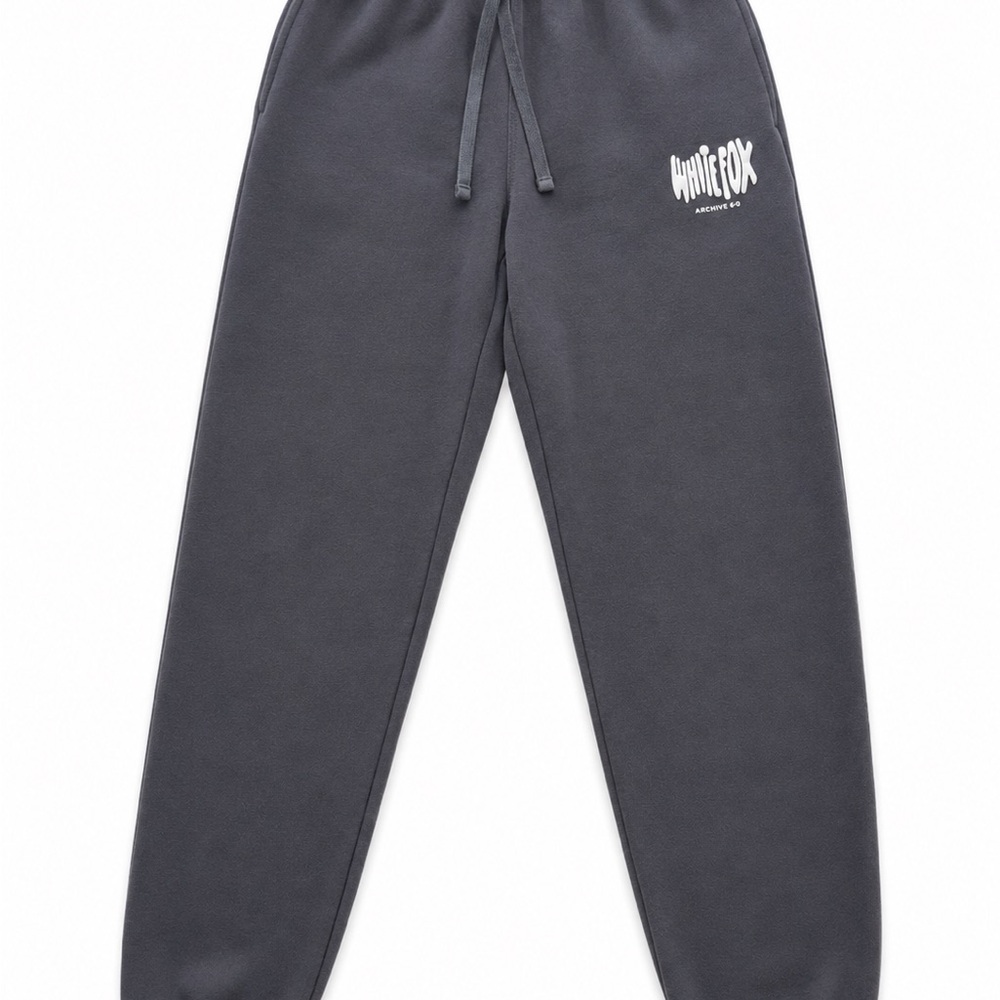 White Fox Charcoal Logo Sweatpants
